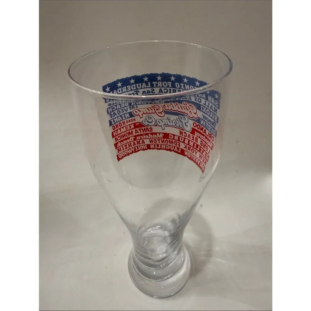 Bubba Gump Shrimp Co Restaurant White Blue Orange 20 Oz Beer Bar Cocktail Glass